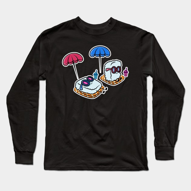 Beach Sushi Long Sleeve T-Shirt by CrissWild